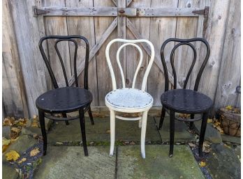 Black And White Bent Wood Bistro Chairs