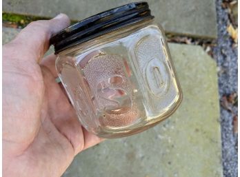 Vintage Barbasol Glass Jar With Lid