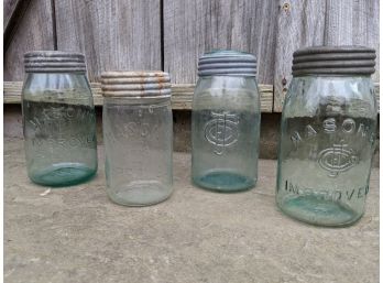 Collection Of 4 Early Masson Jars