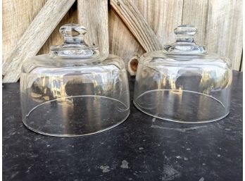 Pair Of Glass Dome Covers