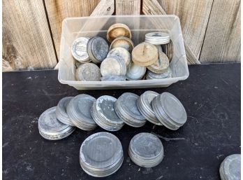 Zinc Mason Jar Lids Of Various Sizes And Makes