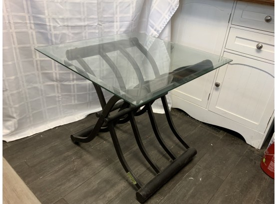 Pair Of Glass-top Side Tables