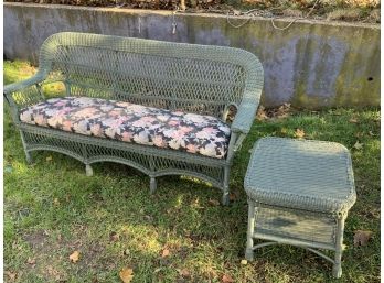 Outdoor Resin-wicker Sofa And Side Table