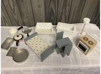 Vintage Doll Furniture And Play Cookware