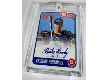 Cristian Hernandez 2020 Onyx Vintage Extended On-Card Auto Blue Parallel SP /275