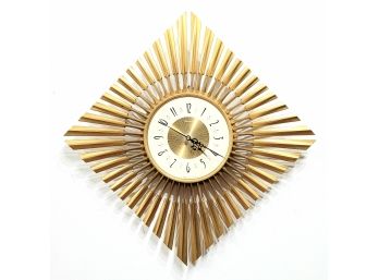 Dated 1964 Syroco Sunburst Wall Clock