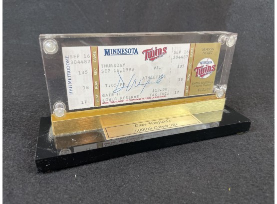 Amazing Collectible Ticket From Dave Winfield's 3000th Career Hit