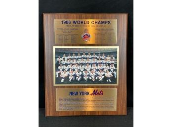 Awesome NY Mets 1986 Championship Plaque