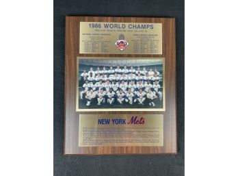 1986 Mets Championship Plaque