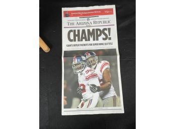 The Arizona Republic From February 2008 When The Giants Won Super Bowl XLII - 4 Of 4