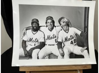 Photo Of NY Mets Gary Carter, Mookie Wilson And Roger McDowell