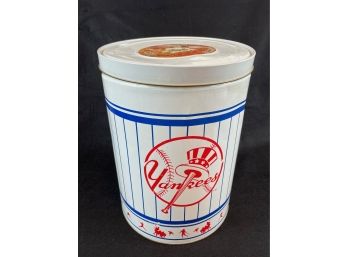 Vintage Collectible Large Yankees Metal Tin Container