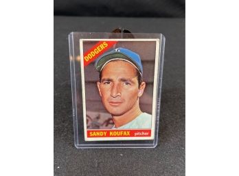 1966 Topps Sandy Koufax Card In Sleeve