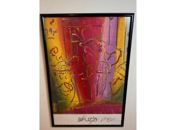 Amazing Peter Max Signed SFUZZI Art Print In Frame