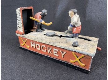Vintage Hockey Snapshot Mechanical Bank
