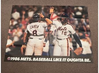 Mets Poster - Carter & Gooden 1986 World Series