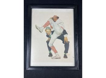 Norman Rockwell Baseball Print In Frame