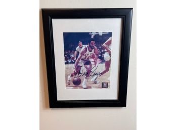 Autographed Photo Of Walt Frazier In Frame With COA