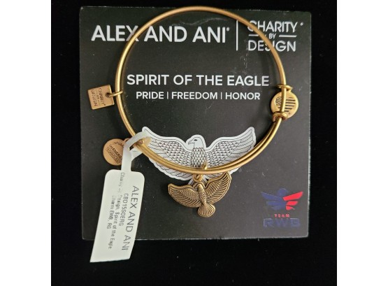 NWT Alex And Ani Russian Gold Charm Bangle 'spirit Of The Eagle'