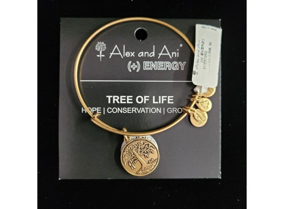 NWT Alex And Ani Russian Gold Charm Bangle 'tree Of Life'