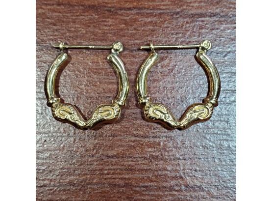Vintage 14k Yellow Gold Rams Head Earrings