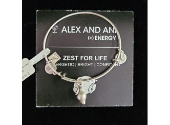 NWT Alex And Ani  Russian Silver Charm Bangle 'zest For Life'