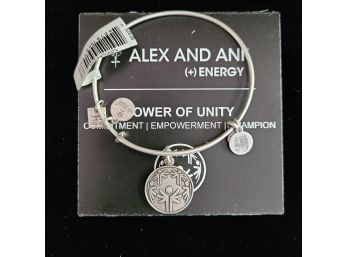 NWT Alex And Ani Russian Silver Charm Bangle 'power Of Unity'