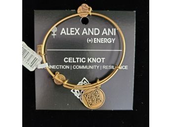 NWT Alex And Ani Russian Gold Charm Bangle 'Celtics Knot'