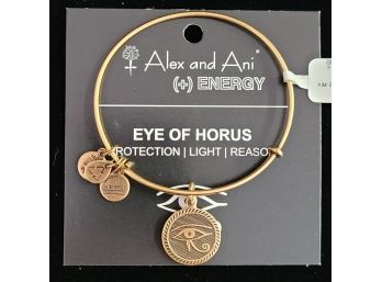 NWT Alex And Ani Russian Gold Charm Bangle 'eye Of Horus'