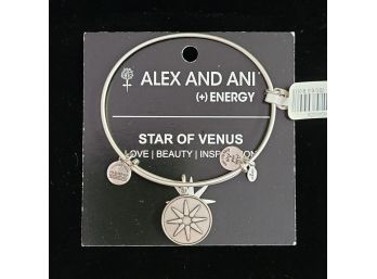 NWT Alex And Ani Russian Silver Charm Bangle 'star Of Venus'