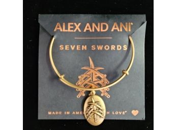 NWT Alex And Ani Russian Gold Charm Bangle 'seven Swords'