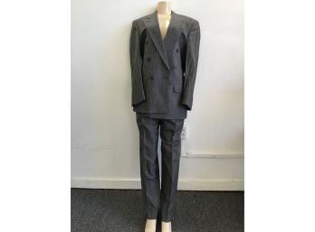Burberrys' Craigs Limited 100 Pure Wool Grey Suit With Blue And Red Lines In It #72