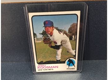 Vintage Topps 1973 Jerry Koosman New York Mets Baseball Card.