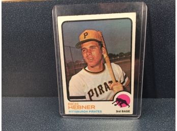 Vintage Topps 1973 Rich Hebner Pittsburgh Pirates Baseball Card.