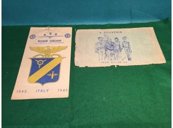 World War II 456th Bomb Group Italy 1945 Wall Hanging Text And Photographs Calendar In Original Envelope.