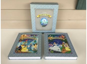 Disney Magic Tales. 2 Hard Cover Book Set In Case. Enchanted And Charming Tales.