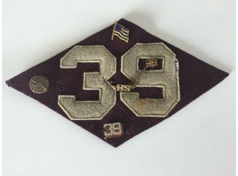 Vintage 1939 High School Felt Sewn Patch With Pins. National Rifle Association Pins.