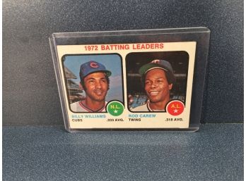 Vintage Topps 1973 Batting Leaders Billy Williams And Rod Carew Baseball Card.