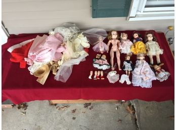 Lot Of Vintage Dolls And Doll Clothing. Madame Alexander, Efanbee, Wendy Bride, Cissy, Plus Other Doll Stuff.