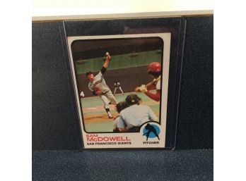 Vintage Topps 1973 Sam McDowell San Francisco Giants Baseball Card.