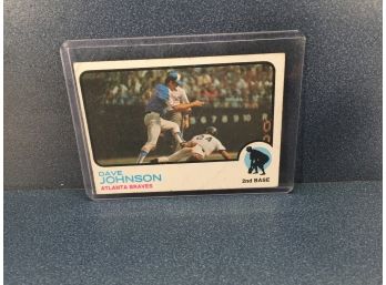 Vintage Topps 1973 Dave Johnson Atlanta Braves Baseball Card.