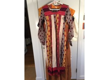 (10) Vintage India Indian Hippie Print And Embroidered Dresses. All In Excellent If Not New Condition. Lot 2.