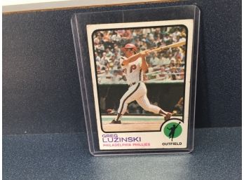 Vintage Topps 1973 Greg Luzinski Philadelphia Phillies Baseball Card.