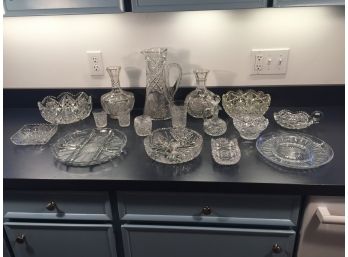 (17) Pices Of Antique Cut Glass And Crystal. Please Bring Whatever Packing Materials You Feel You Will Want.