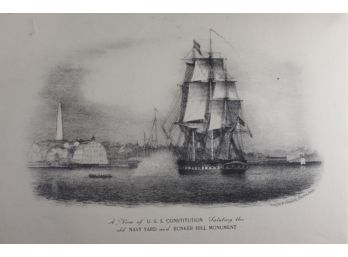 View Of The USS Constitution Saluting - 1844 - Thayer & Co