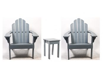 Pair Of Adirondack Chairs & Side Table