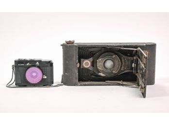 Fujica Mini 35MM Camera & Kodak 2C Pocket Camera