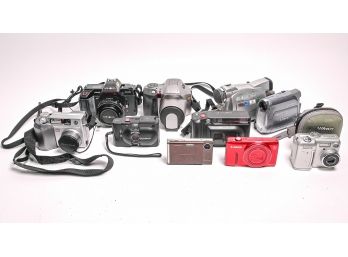 Collection Of Ten Digital Cameras & Camcorders