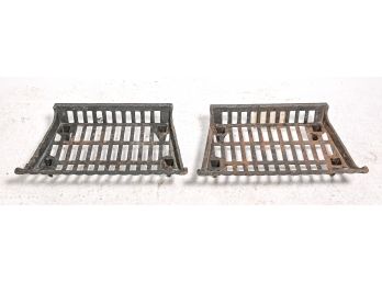 Pair Of Cast Iron Fireplace Grills