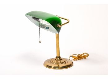 Classic Green Glass Shaded Banker's Lamp